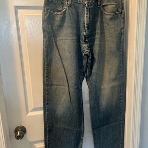 Levi's Medium Blue Straight Leg Jeans with Vintage Fading